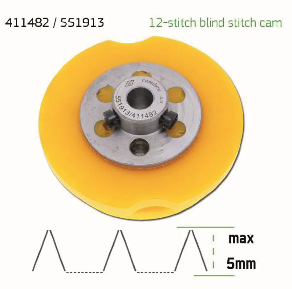 Cam de zigzag ponto invisivel 12 pontos 5 mm Singer 457 EverPeak