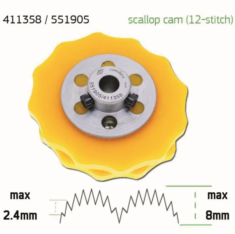 Cam de zigzag 12 pontos 2.4mm-8mm Singer 457 EverPeak