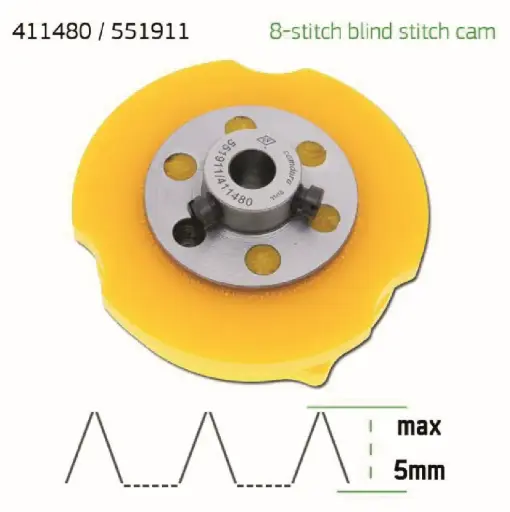 [Ev.551911/411480] Cam de zigzag ponto invisivel 8 pontos 5mm Singer 457 EverPeak