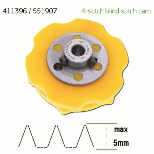 [Ev.551907/411396] Cam de zigzag ponto invisivel 4 pontos  - 5mm Singer 457 EverPeak