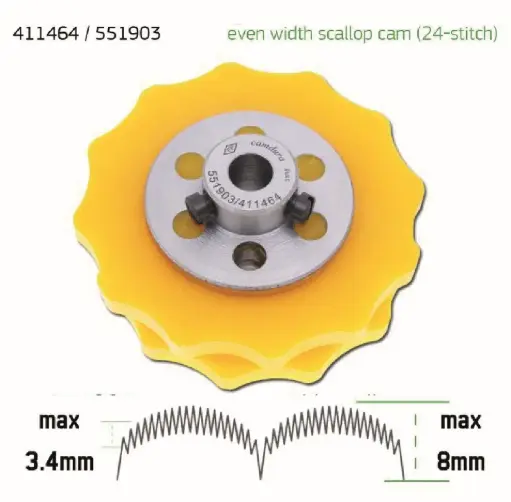 [Ev.551903/411464] Cam de zigzag 24 pontos 3.4mm - 8mm Singer 457 EverPeak