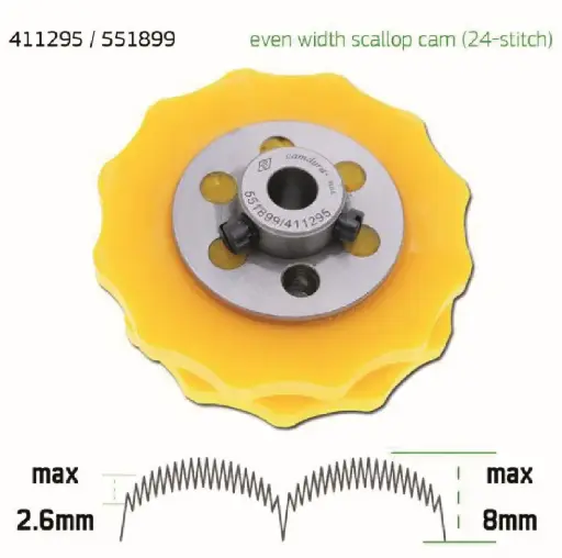 [Ev.551899/411295] Cam de zigzag de 24 pontos 2.6mm -8mm Singer 457 EverPeak