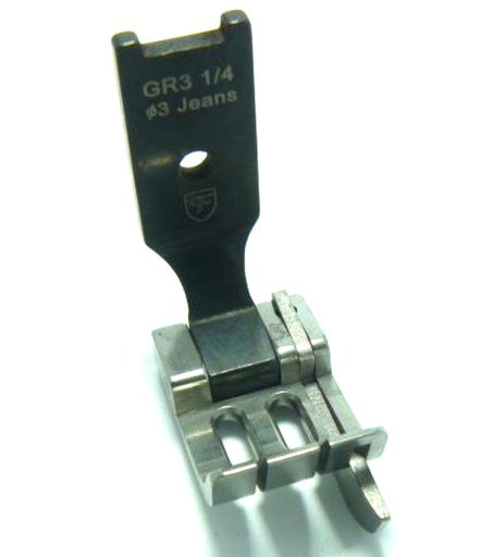[Ev.GR31/4-3Jeans] Calcador para maquina de 2 agulhas 6.4mm Ponto preso com guia direito a 3mm EverPeak